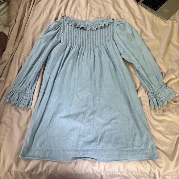 DOEN Wing Mini Dress in Parisian Chambray Blue - Picture 9 of 16